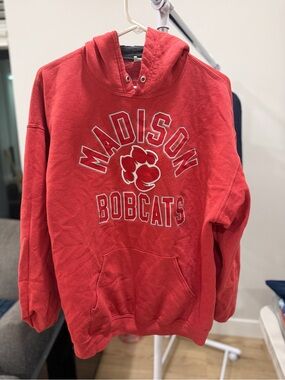Madison Bobcats Red Hooded Sweatshirt